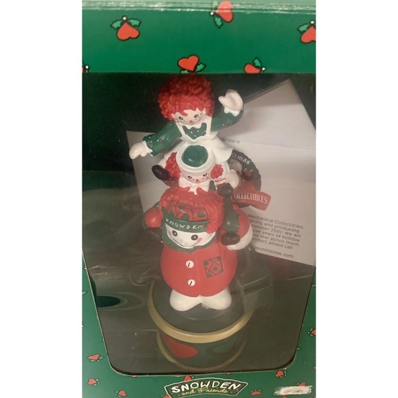 Vintage 9” Christmas Tree Topper Snowden & Friends Raggedy Anne & Andy - Picture 3 of 6